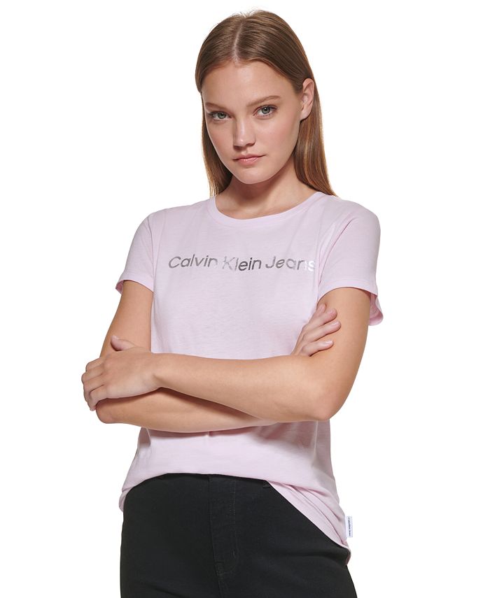 Calvin Klein Jeans Rainbow Foil Monogram T-Shirt - Macy's
