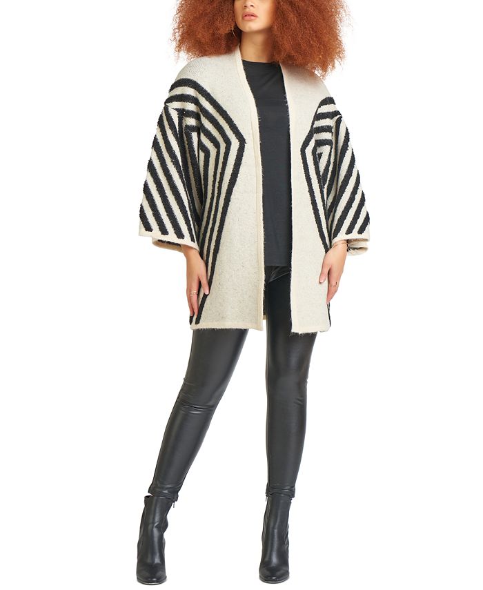 Black Tape Cotton Textured Stripe Kimono Cardigan Macy s