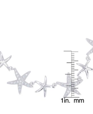 Cubic Zirconia Star Bracelet in Fine Gold Plate or Fine Silver Plate