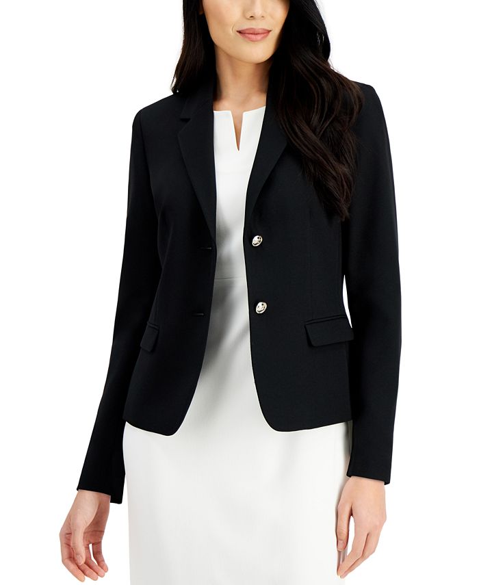 Kasper Le Suit Petite Crepe Two Button Jacket With Multi Seams And