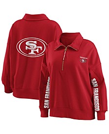 Women's Scarlet San Francisco 49ers Half-Zip Sweatshirt