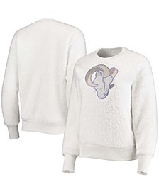 Women's White Los Angeles Rams Milestone Tracker Pullover Sweatshirt