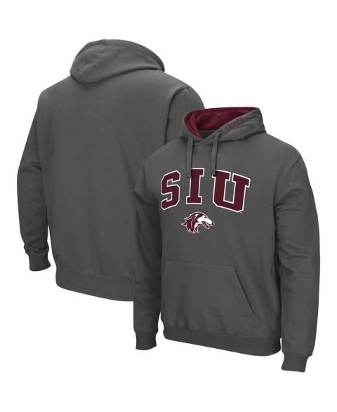 Мужское худи Colosseum Southern Illinois Salukis Arch and Logo Pullover, цвет: Угольный