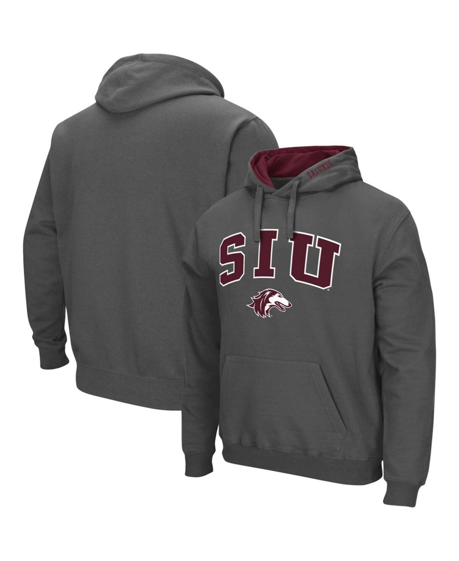 Men's Southern Illinois Salukis Arch and Logo Pullover Hoodie