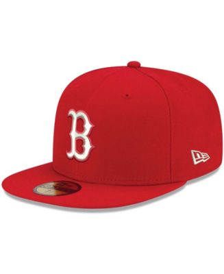New Era Men's Red Boston Red Sox Logo White 59FIFTY Fitted Hat - Macy's