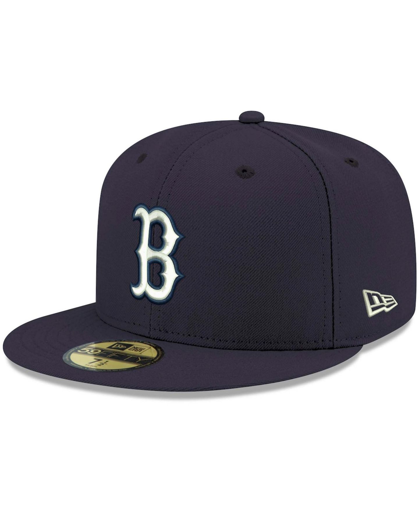 Мужская кепка New Era Navy Boston Red Sox Logo White 59FIFTY Fitted Hat — фото 1