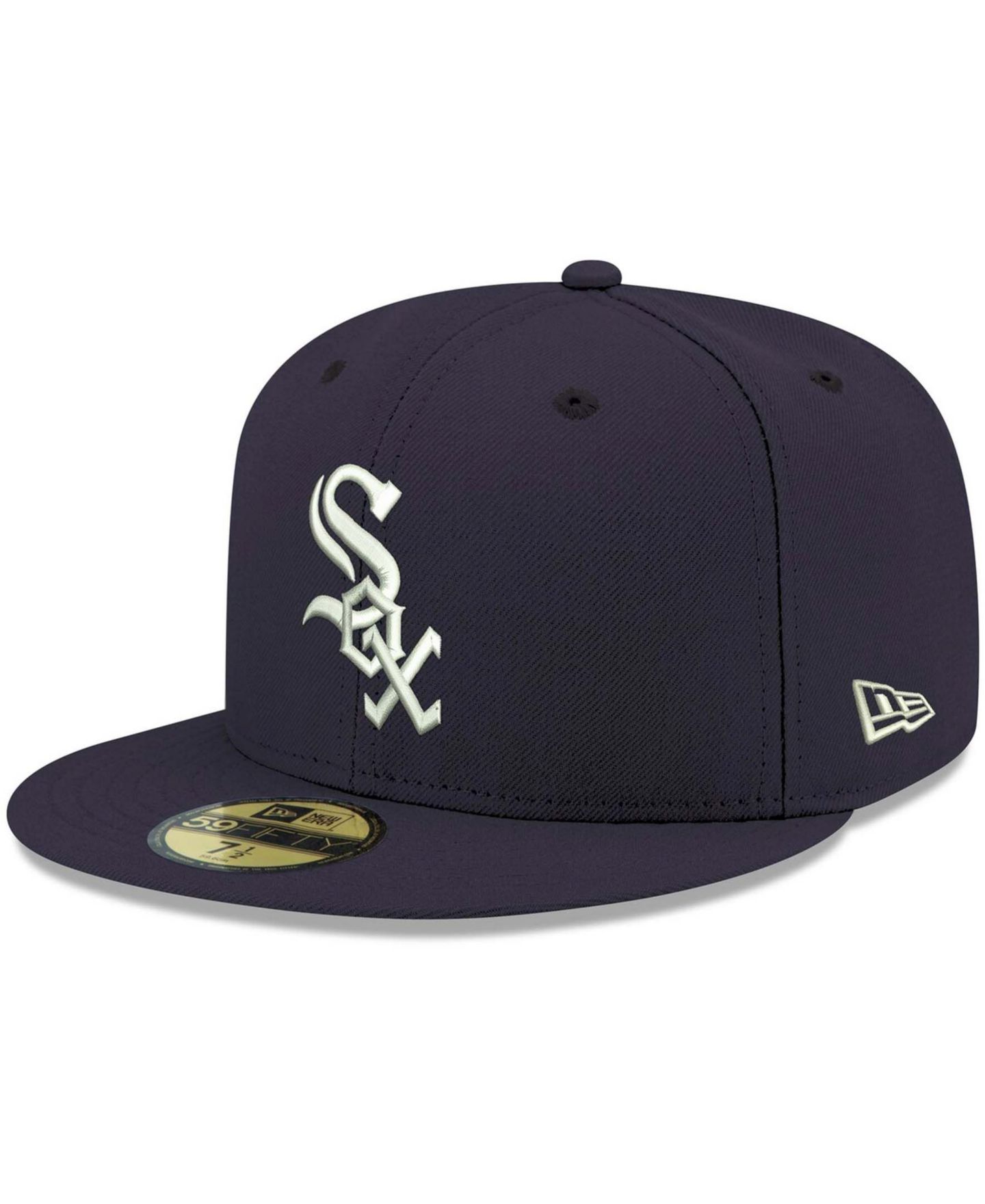 Мужская кепка New Era Navy Chicago White Sox Logo White 59FIFTY Fitted Hat — фото 1