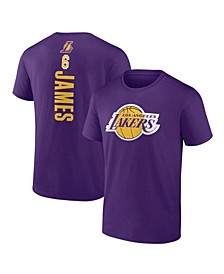 Men's LeBron James Purple Los Angeles Lakers Playmaker Name Number T-shirt