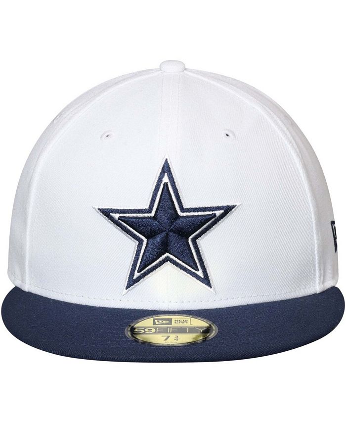 New Era Men's White, Navy Dallas Cowboys Omaha Ii 59FIFTY Fitted Hat ...