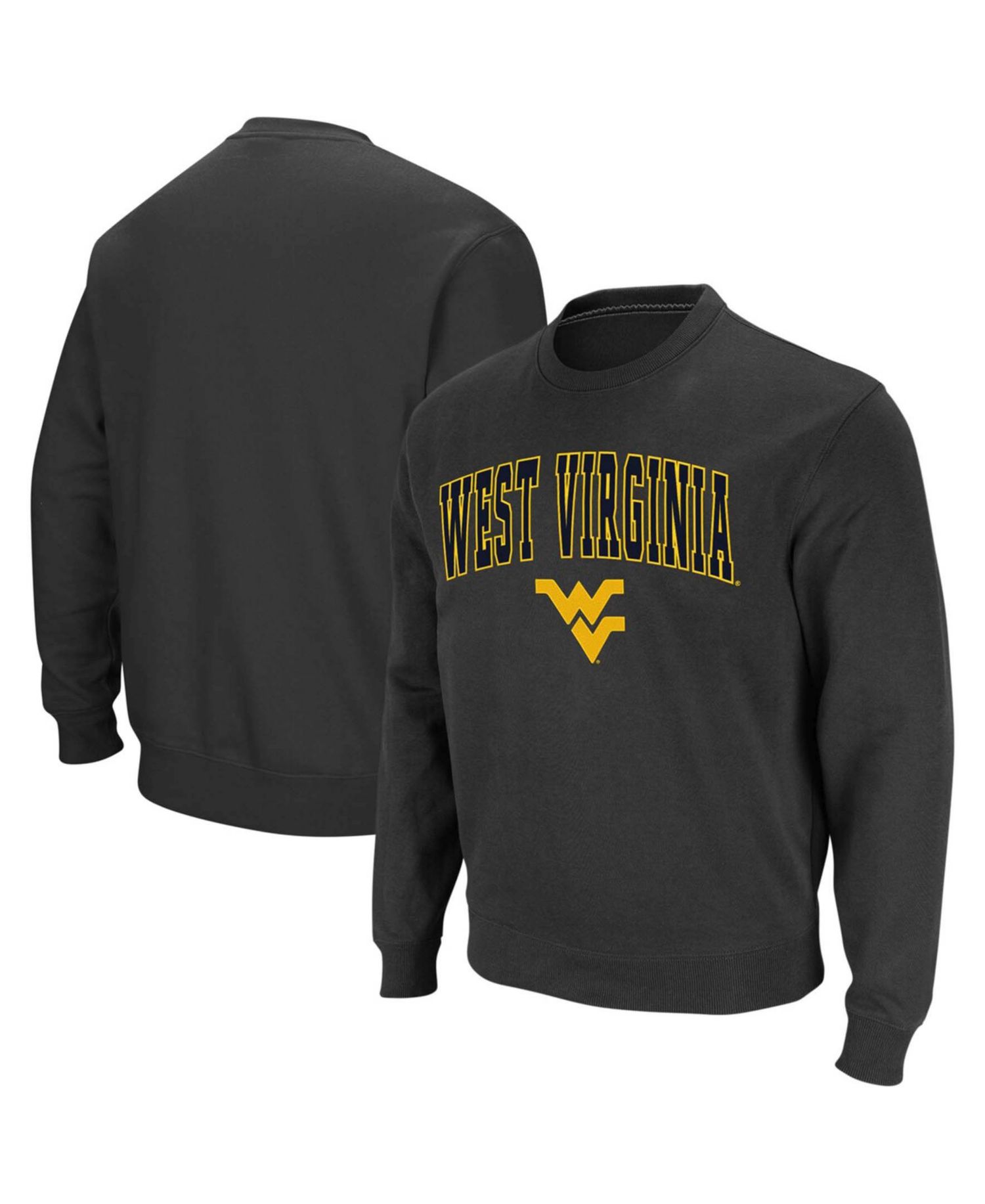 Men's West Virginia Mountaineers Arch and Logo Crew Neck Sweatshirt