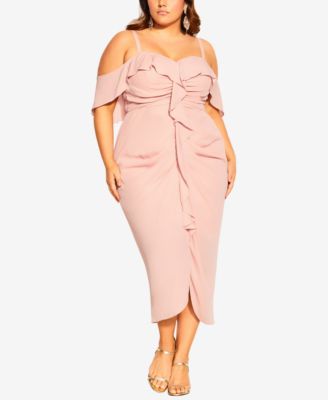 plus size dusty pink dress