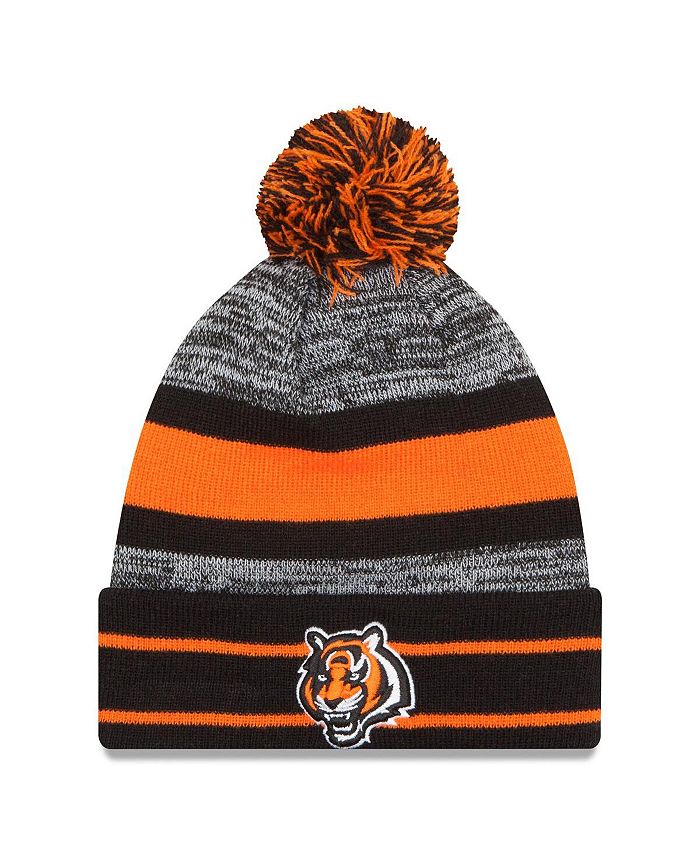 New Era Men's Black Cincinnati Bengals Team Logo Cuffed Knit Hat with Pom -  Macy's