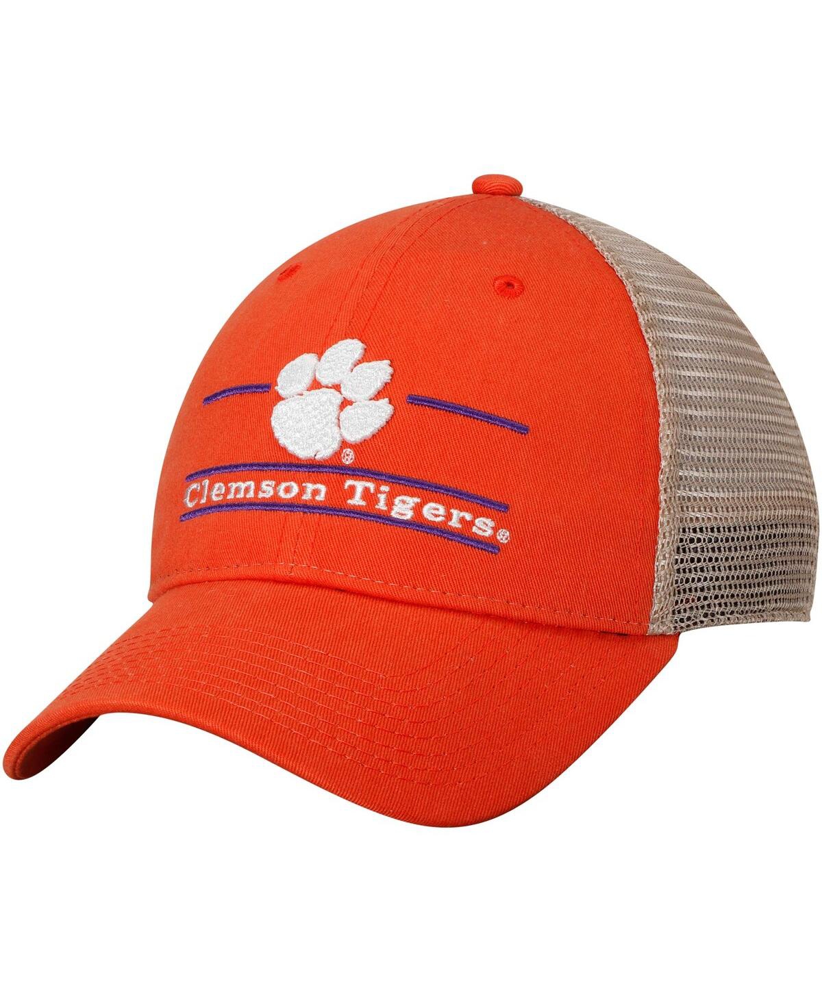Men's Orange Clemson Tigers Logo Bar Trucker Adjustable Hat - Orange