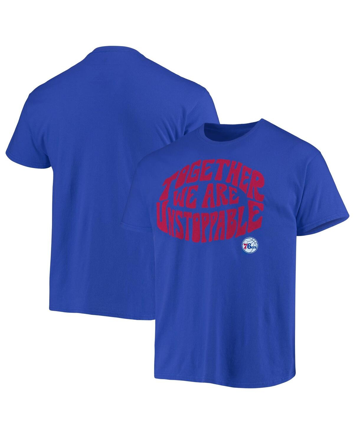 Men's Royal Philadelphia 76ers Positive Message Enzyme Washed T-shirt - Royal