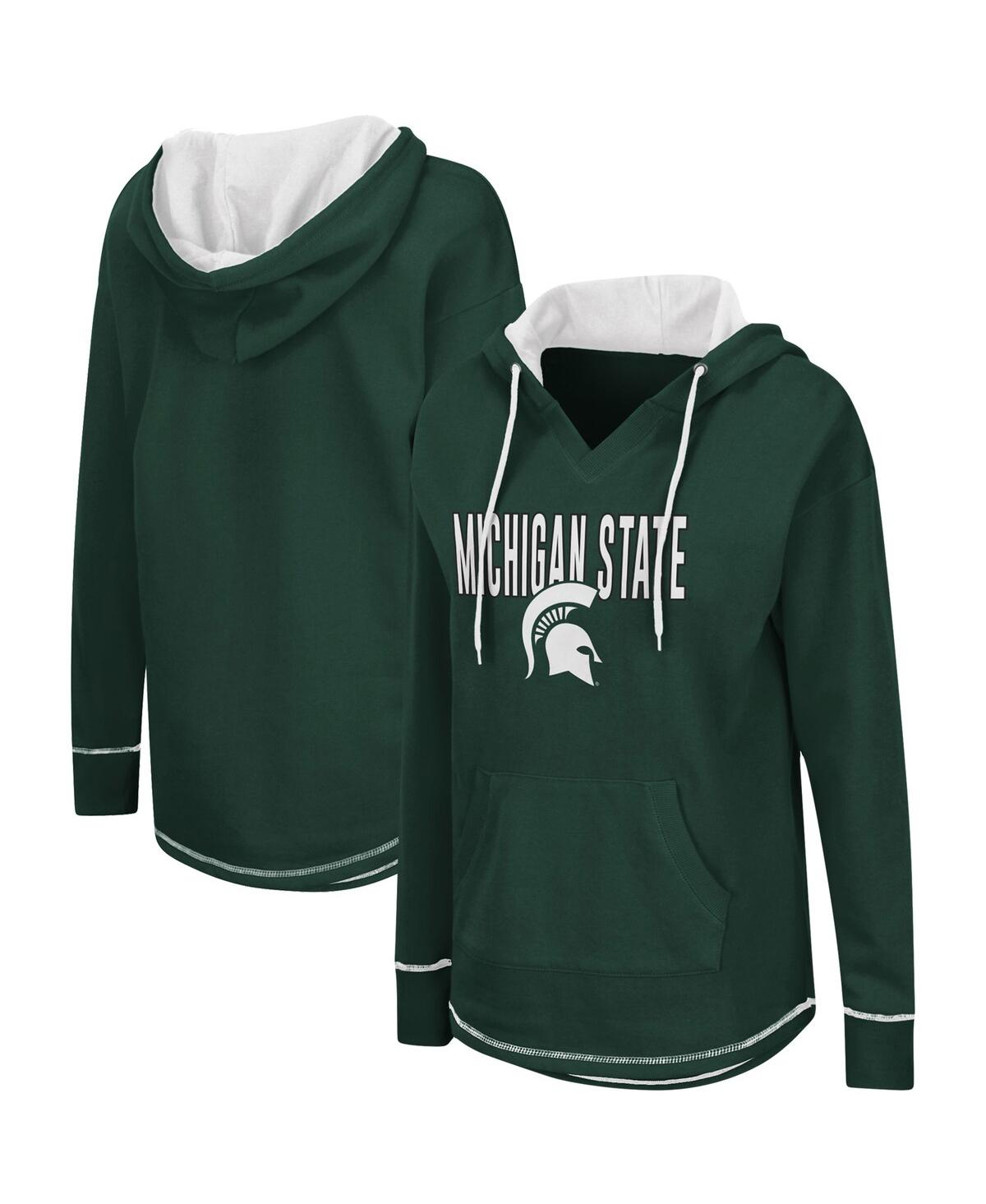 Women's Green Michigan State Spartans Tunic Pullover Hoodie - Green