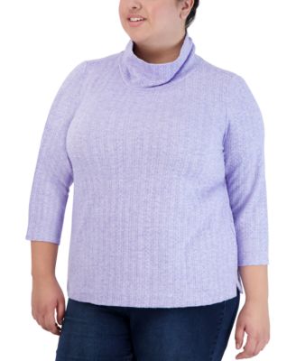 Jones New York Plus Size Cable Knit Top 