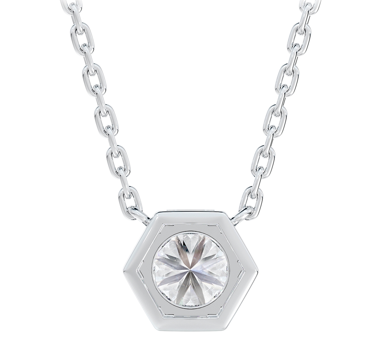 Portfolio by De Beers Forevermark Diamond Honeycomb Solitaire Pendant Necklace (1/2 ct. t.w.) in 14k White or Yellow Gold, + extender - White G