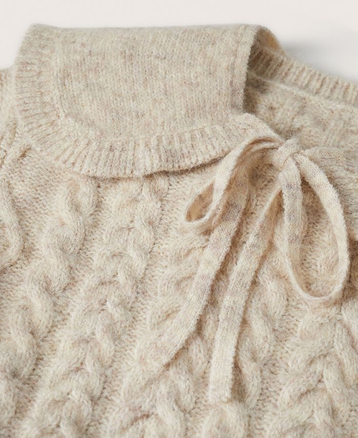 MANGO Women's Removable Babydoll Collar Sweater - Macy's