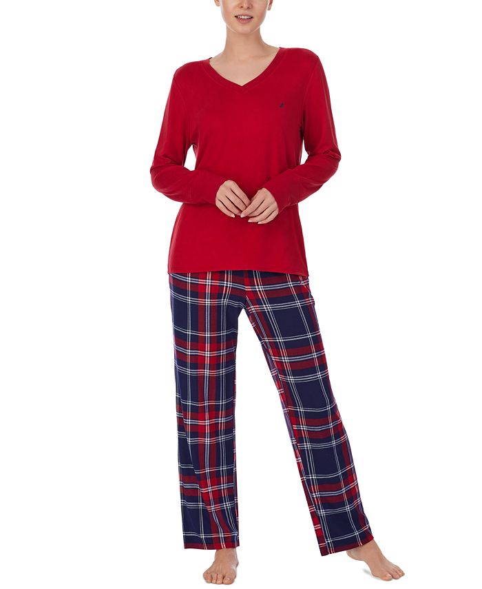 Nautica Brushed Sweater Knit Pajama Set Reviews All Pajamas Robes Loungewear Women Macy S