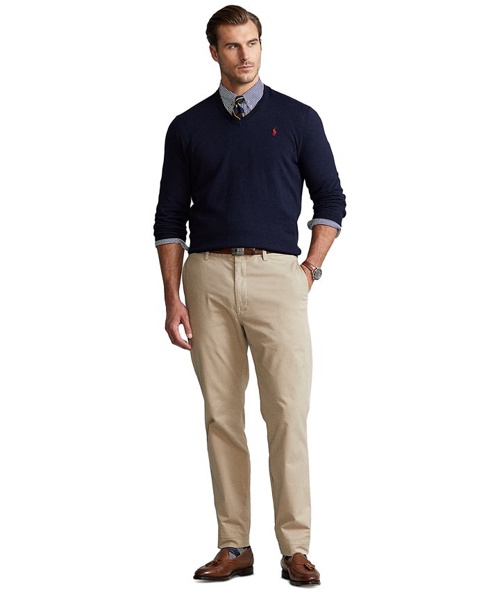 Polo Ralph Lauren Men's Big & Tall Cotton V-Neck Sweater - Macy's