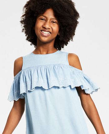 Cold shoulder store chambray dress