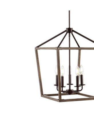 Oria 5-Light Iron Farmhouse Industrial Lantern LED Pendant