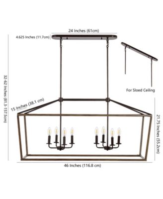Oriana 8-Light Iron Farmhouse Industrial Lantern LED Pendant