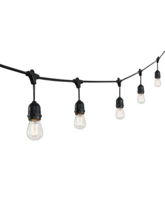15-Light Indoor and Outdoor Rustic Industrial LED S14 Edison Bulb String Lights