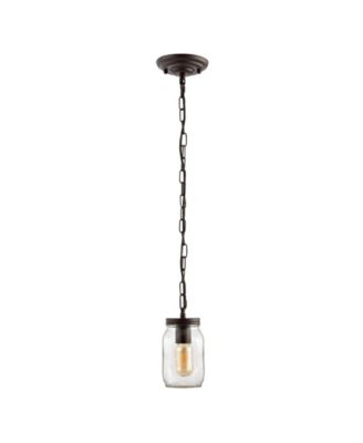 Gaines 1-Light Farmhouse Industrial Iron Mason Jar LED Pendant