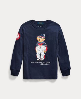 폴로 랄프로렌 남아용 티셔츠 Polo Ralph Lauren Little Boys Ecofast Pure Team USA Polo Bear T-shirt,French Navy
