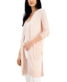 Women's Ribbed Duster Cardigan, Created for Macy's