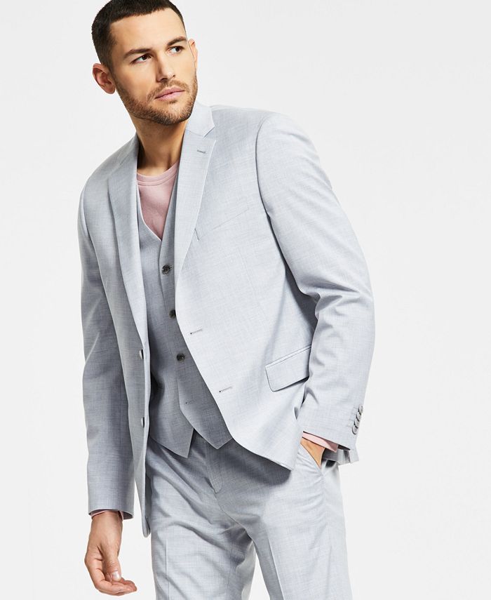 Alfani - Men's Slim-Fit Stretch Light Gray Solid Suit Jacket