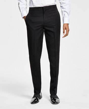Alfani - Men's Slim-Fit Stretch Black Twill Suit Pants