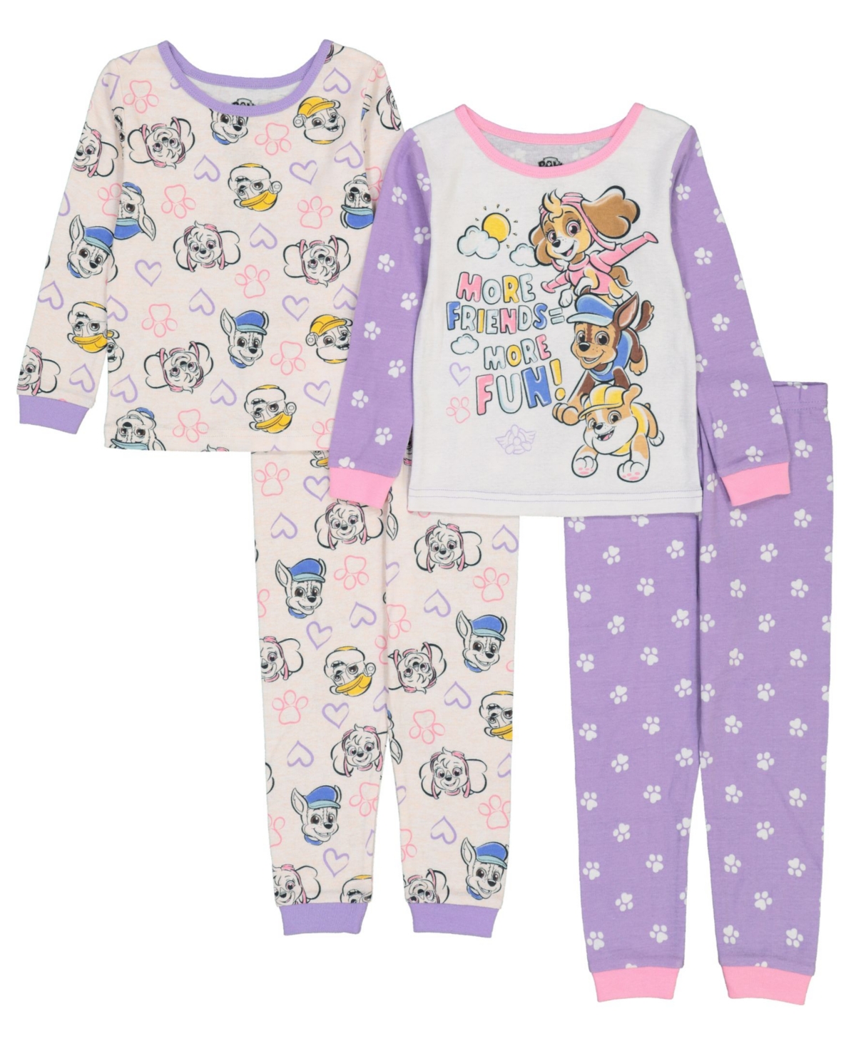 Paw Patrol Toddler Girls Pajamas, 4 Piece Set In Assorted ModeSens