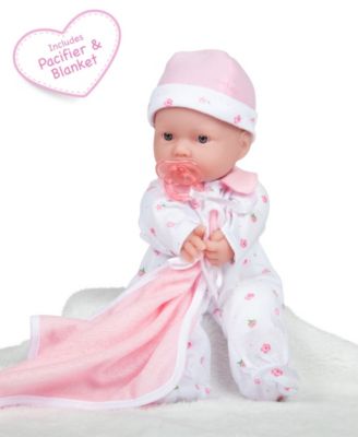 La Baby Caucasian 11" Soft Body Baby Doll Pink Outfit