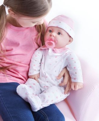 La Baby Caucasian 20" Soft Body Baby Doll Pink Outfit