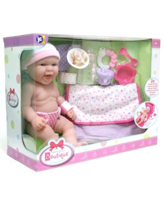 La Newborn 13" Smiling Baby Doll 10 Pcs Diaper Bag Gift Set