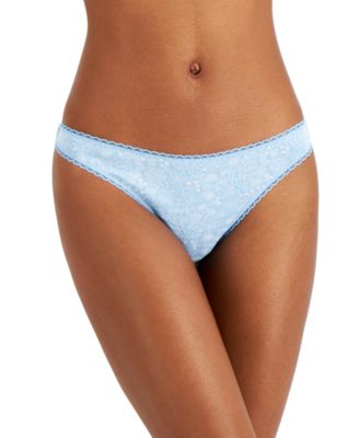 Photo 1 of XLARGE - Charter Club Everyday Cotton Women's Lace-Trim Thong, Created for Macy's