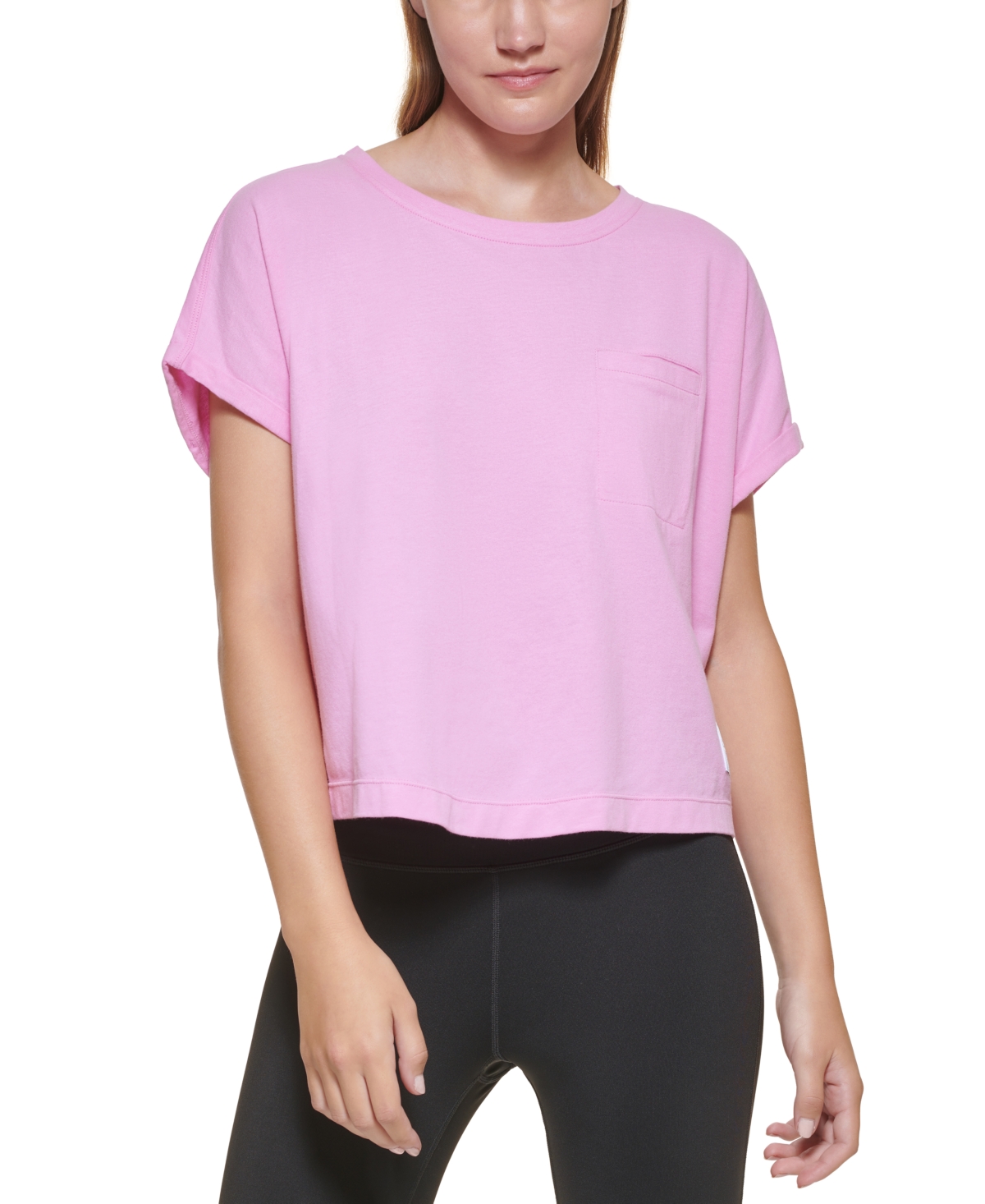 Calvin Klein Bungee-Hem Pocket Cotton T-Shirt - Macy's