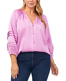 Trendy Plus Size Pintucked Blouse