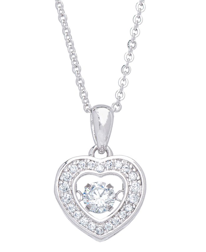 Spade Clover & Heart Necklace with Cubic Zirconia Sterling Silver 925 Jewelry 