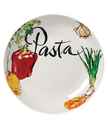 Lorren Home Trends 5 Piece Vegetable Design Porcelain Pasta Bowl Set 