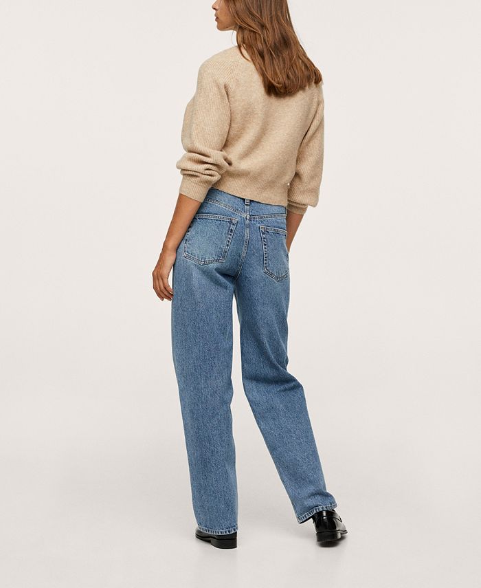 MANGO Women's High Waist Straight Jeans - Macy's