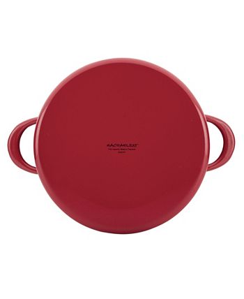 Rachael Ray 12-Quart Enamel On Steel Stockpot with Lid, Red Gradient 
