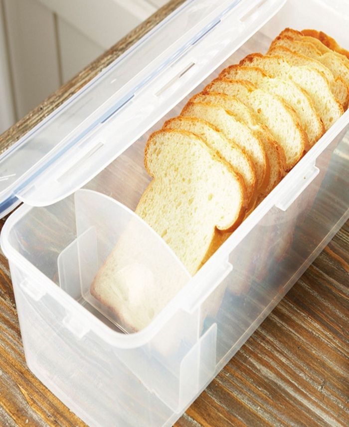 Lock n Lock Easy Essentials 21.1Cup Bread Box and Divided Food Storage
