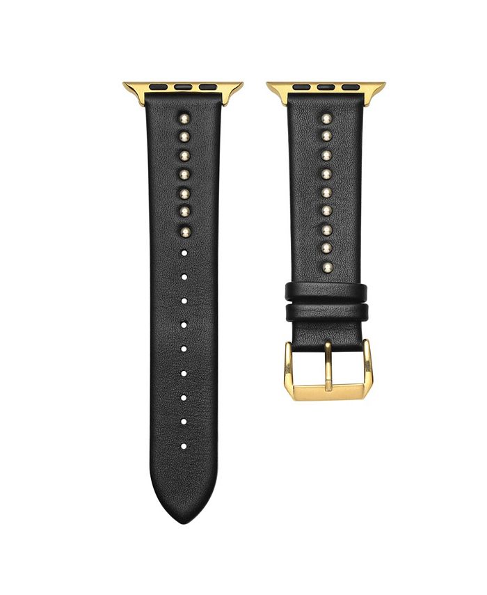 Posh Tech Skyler Black Genuine Leather and Stud Band for Apple Watch ...