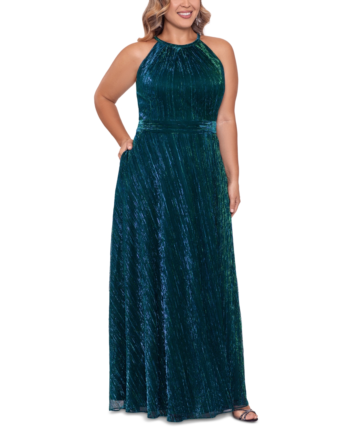 Plus Size Textured Gown - Jade