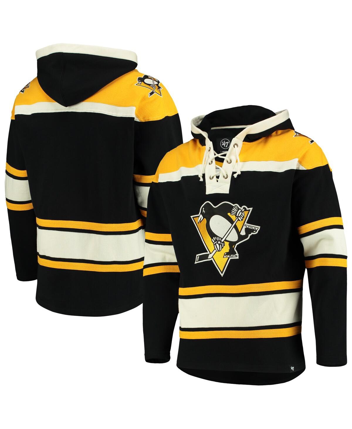 Men's Black Pittsburgh Penguins Superior Lacer Pullover Hoodie - Black