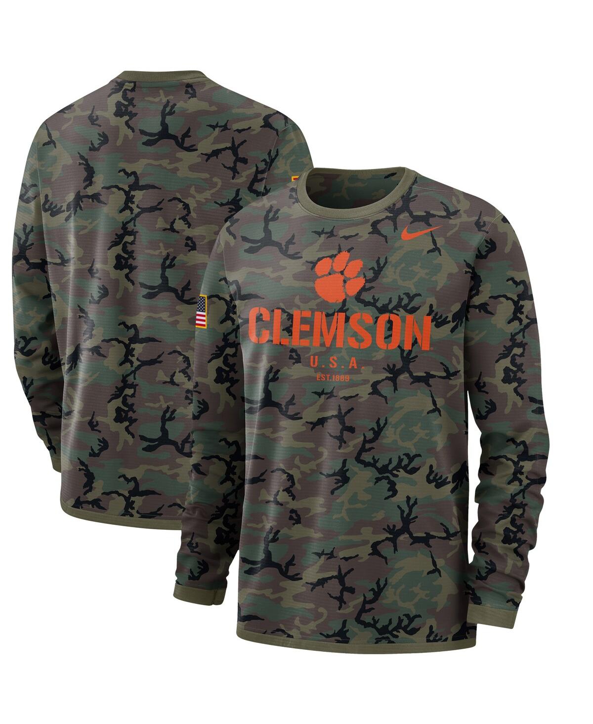Men's Camo Clemson Tigers Military-Like Appreciation Performance Long Sleeve T-shirt