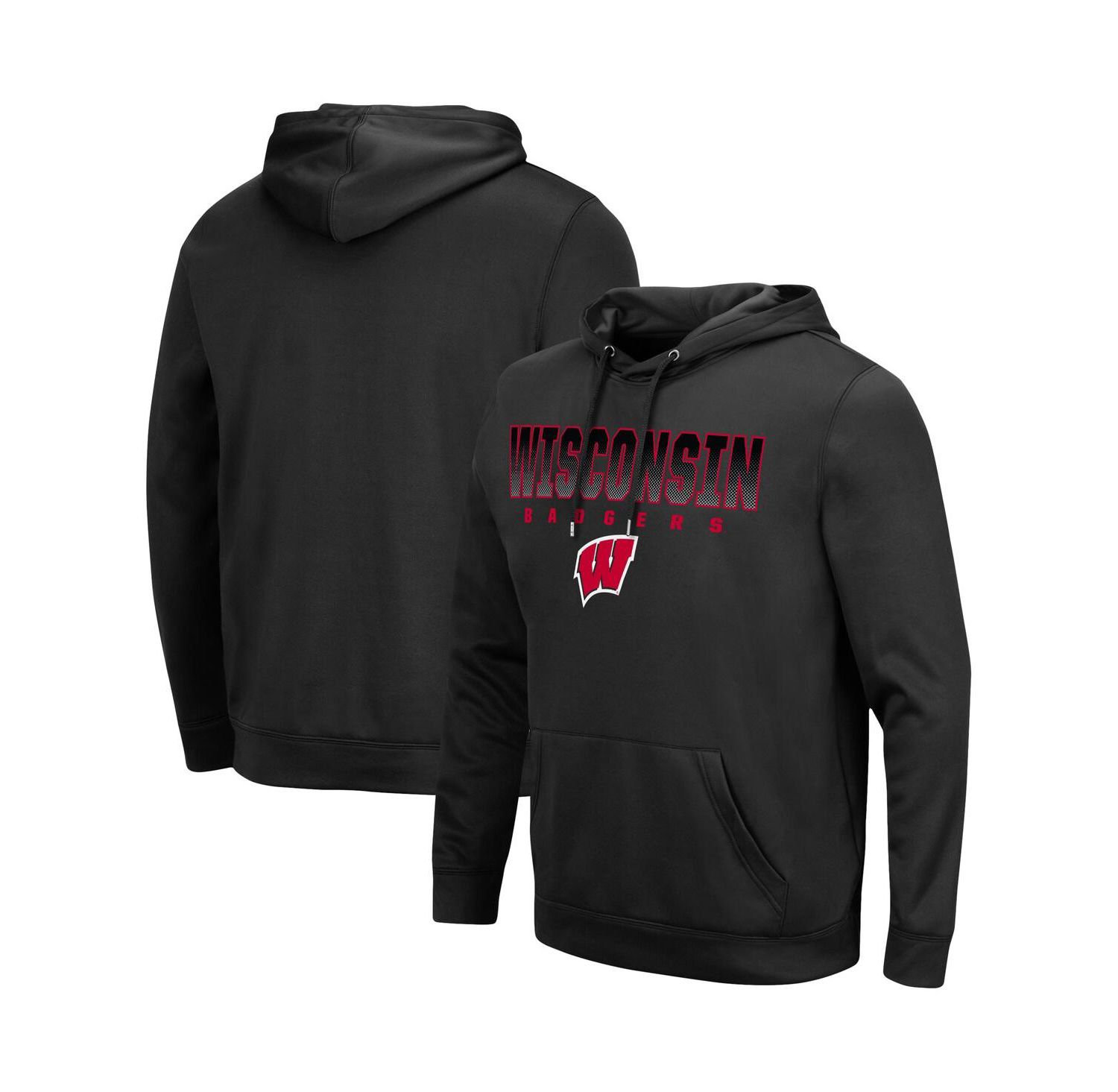 Men's Black Wisconsin Badgers Blackout 3.0 Pullover Hoodie